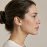 Side profile with a balanced chin and jawline, chin implant in Turkey