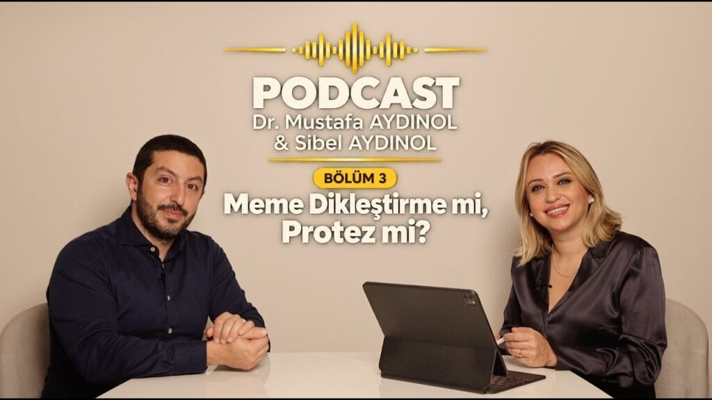 Podcast 3 cover: Dr. Mustafa Aydınol and Sibel Aydınol, breast lift or implants